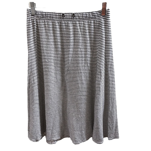 Eileen Fisher EUC Midi Stripe Linen Skirt - Picture 2 of 5